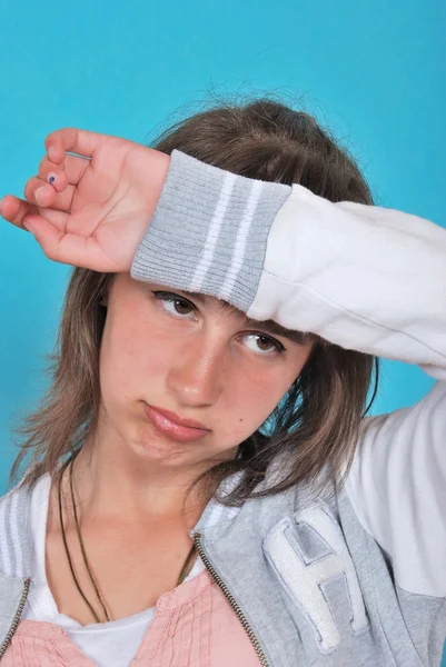 Teen girl looking discouraged — Stock Photo, Image