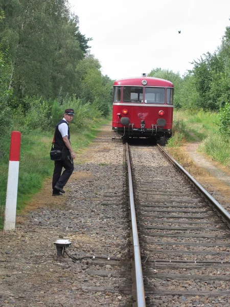 Tren, trabajadores de pista —  Fotos de Stock