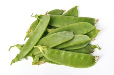 Beyaz arka plan üzerinde kar bezelye