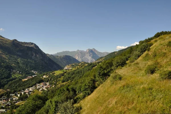 Valloire Visto Teleférico — Fotografia de Stock