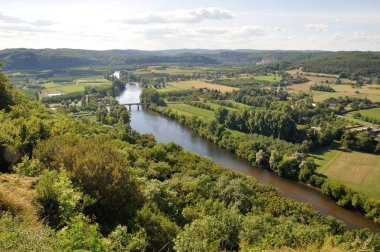 Perigord 'daki Domme' dan Dordogne görüldü.