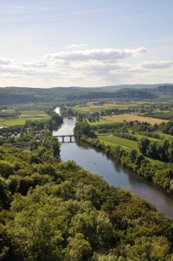 Perigord 'daki Domme' dan Dordogne görüldü.