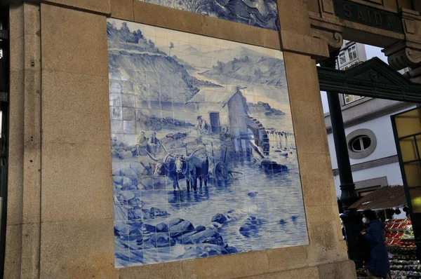 Azulejo Nella Stazione Porto — Foto Stock