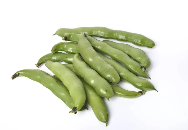 Broad Beans White Background Studio Shots — 图库照片