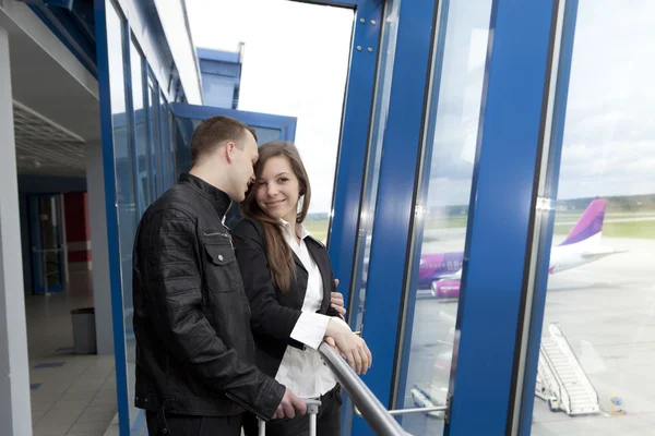 Op de luchthaven — Stockfoto