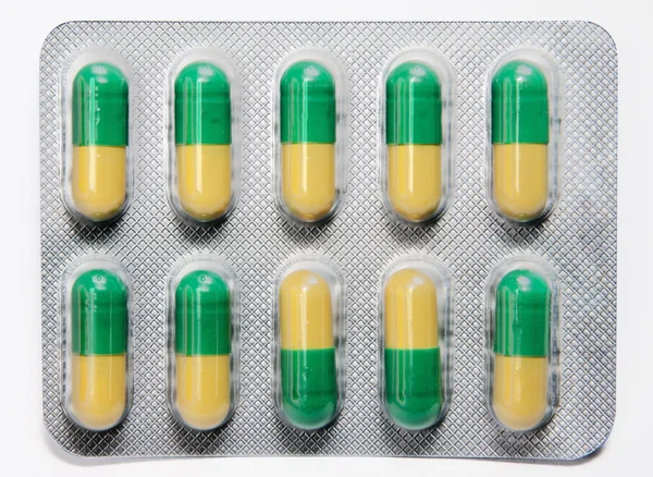 Tablettenblister mit Kapseln — Stockfoto
