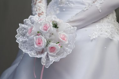 Gelin pembe flowersbouquet ile