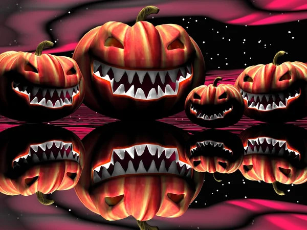 Halloweenpumpor nattetid — Stockfoto