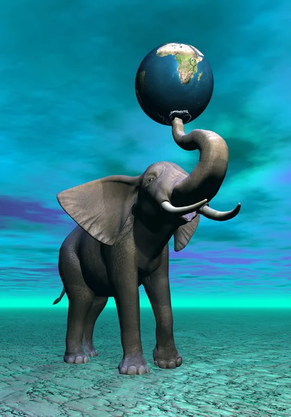 Elefant och jord — Stockfoto