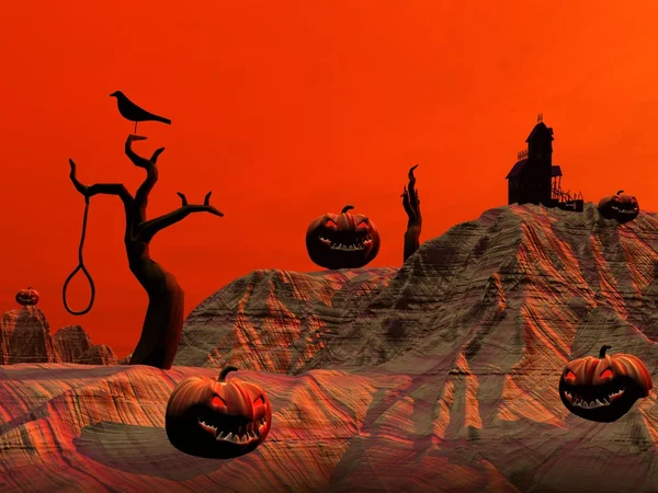 Rode halloween scène — Stockfoto