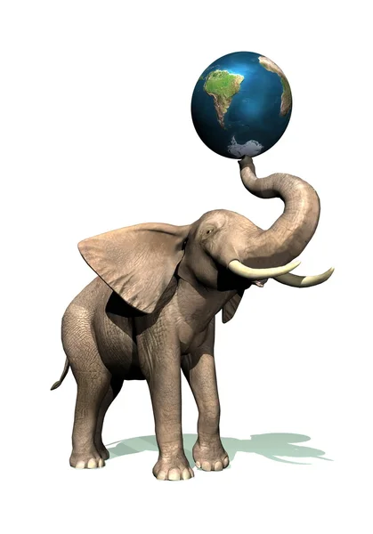 Elefante e Terra — Fotografia de Stock