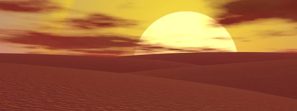 Solnedgång i öknen — Stockfoto