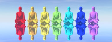 Chakras in meditation clipart