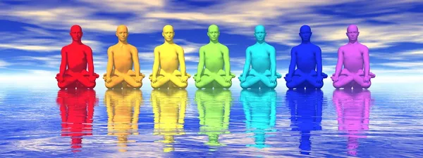 Chakras in meditation — Stock Photo, Image