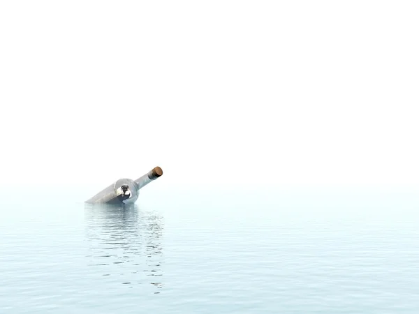 Messaggio perso nell'oceano — Foto Stock