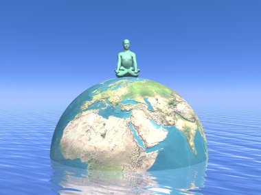 toprak - 3d render için meditasyon