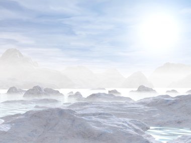 buzdağları - 3d render