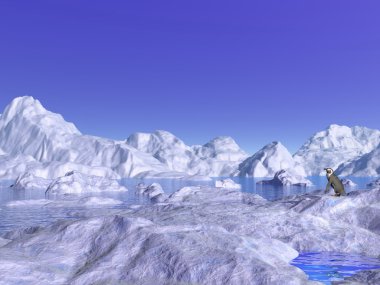 biraz yarısı hiçbir yerde - 3d render