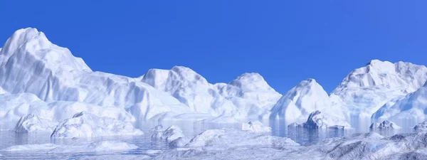 Icebergs - renderização 3D — Fotografia de Stock
