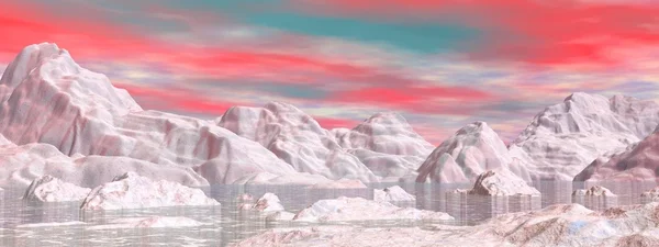 Kleurrijke noordelijke hemel - 3d render — Stockfoto