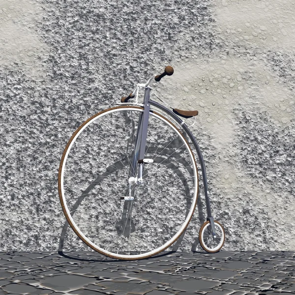 老式自行车-3d 渲染 — 图库照片