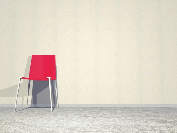 Kırmızı sandalye - 3d render — Stok fotoğraf