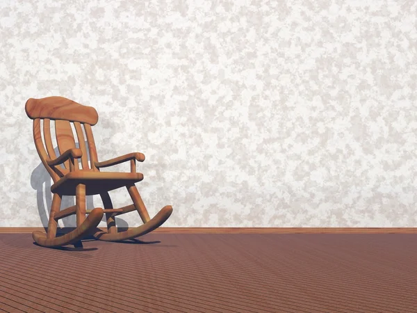 Fotel drewniany - 3d render — Zdjęcie stockowe