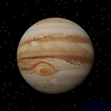 gece - 3d render, Jüpiter gezegeni