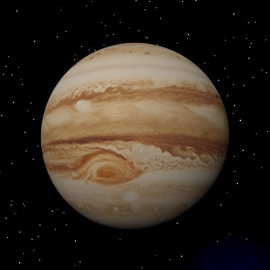 Jupiter planet at night - 3D render clipart