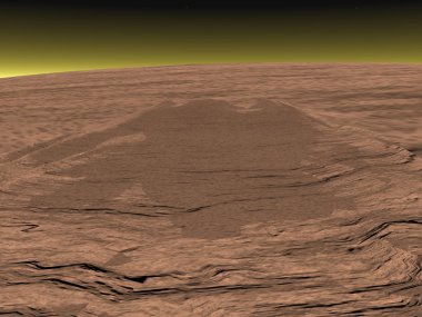 mars gezegeni - 3d render olympus Mons