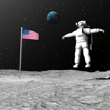 moon - 3d render ilk adam