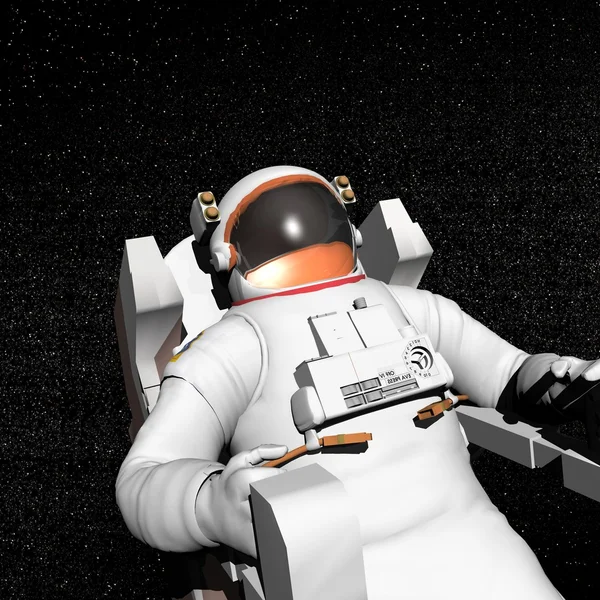 Космонавт в космосе - 3D рендеринг — стоковое фото