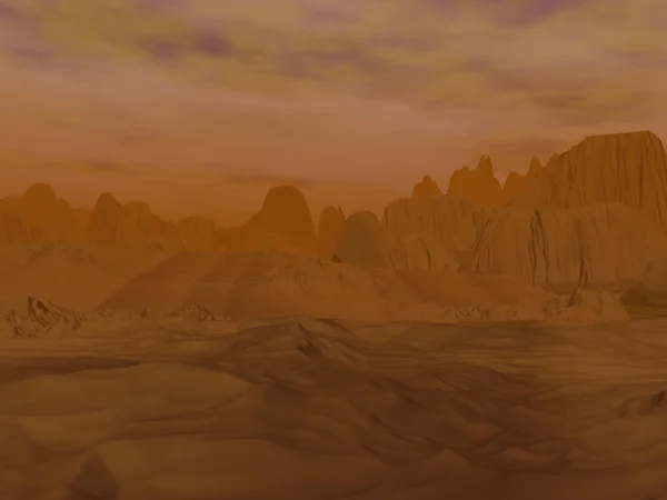 金星曇り風景 3 d レンダリング — ストック写真