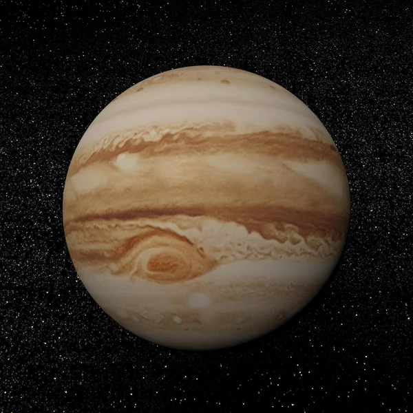 Jupiter Planet und Sterne - 3D-Darstellung — Stockfoto