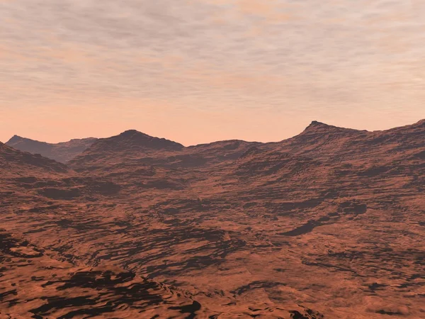 Paesaggio di Marte - rendering 3D — Foto Stock