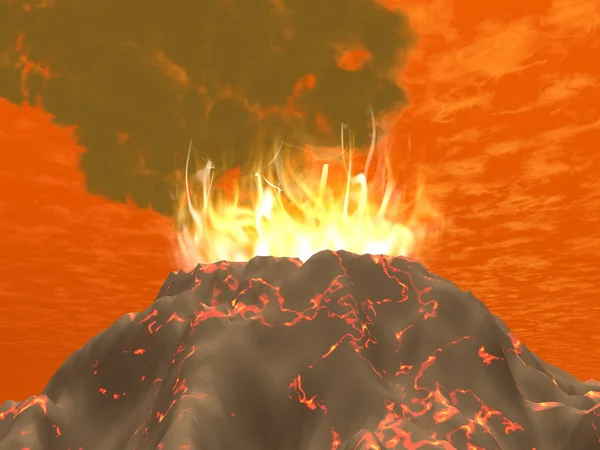 Eruption - 3D render — Stock Photo, Image