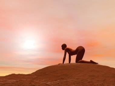 inek poz, bitilasana - 3d render
