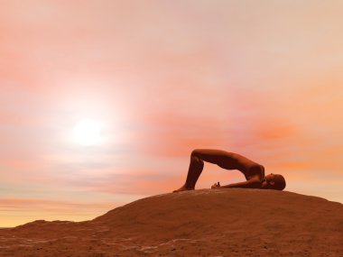 Köprü poz, tertibat bandha sarvangasana - 3d render