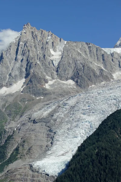 Aiguille du midi a ledovec des bossons, Francie — Stock fotografie