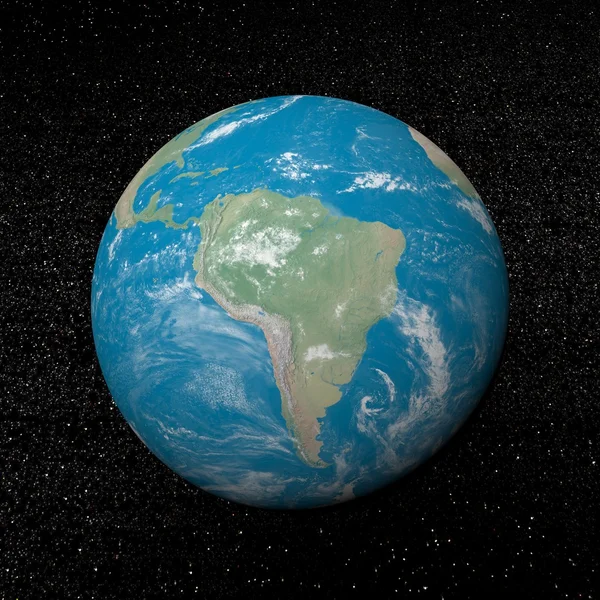 Amérique du Sud sur terre - rendu 3D — Photo