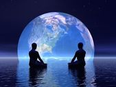 meditáció-a föld - 3d render