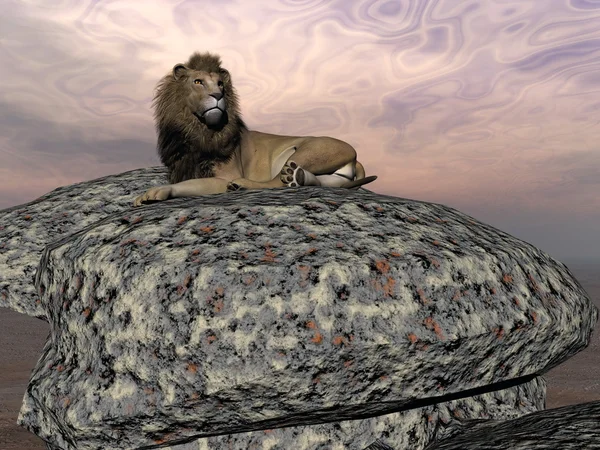 Istirahat singa - render 3D — Stok Foto