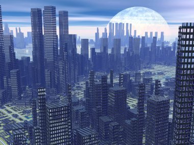 fütüristik şehir - 3d render