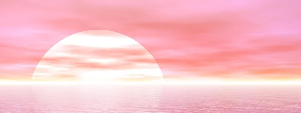 Puesta de sol rosa - 3D render — Foto de Stock