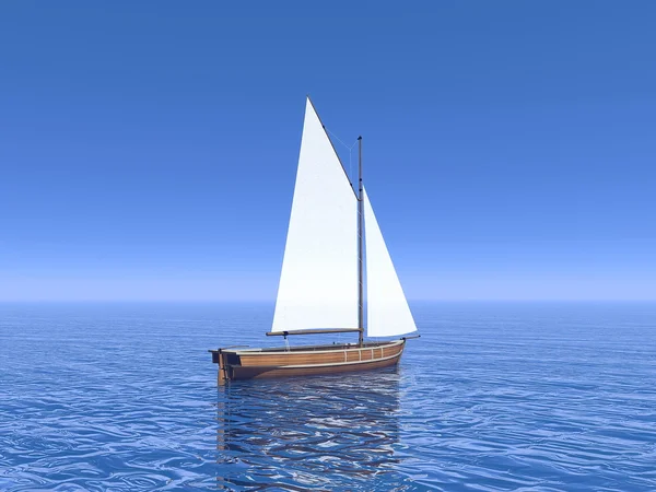 Vreedzame zeilboot - 3d render — Stockfoto