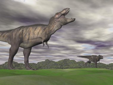 başka bir - 3d render bağırarak tyrannosaurus