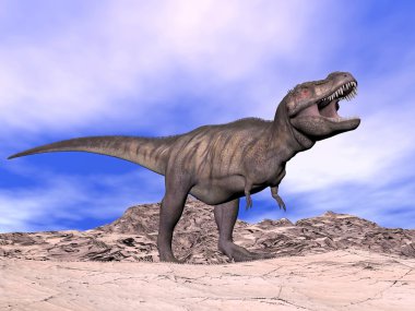-3d render bağırarak tyrannosaurus