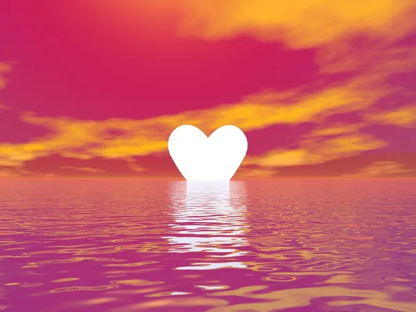 Love sunset - 3D render — Stock Photo, Image