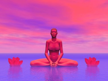renkli lotus - 3d render