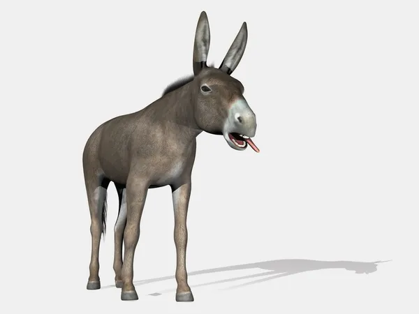 Burro rindo de você renderizar 3D — Fotografia de Stock